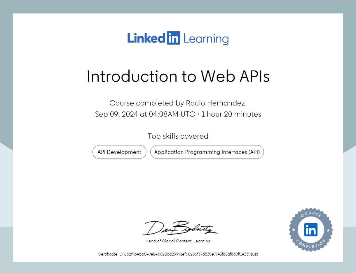 API Certificate